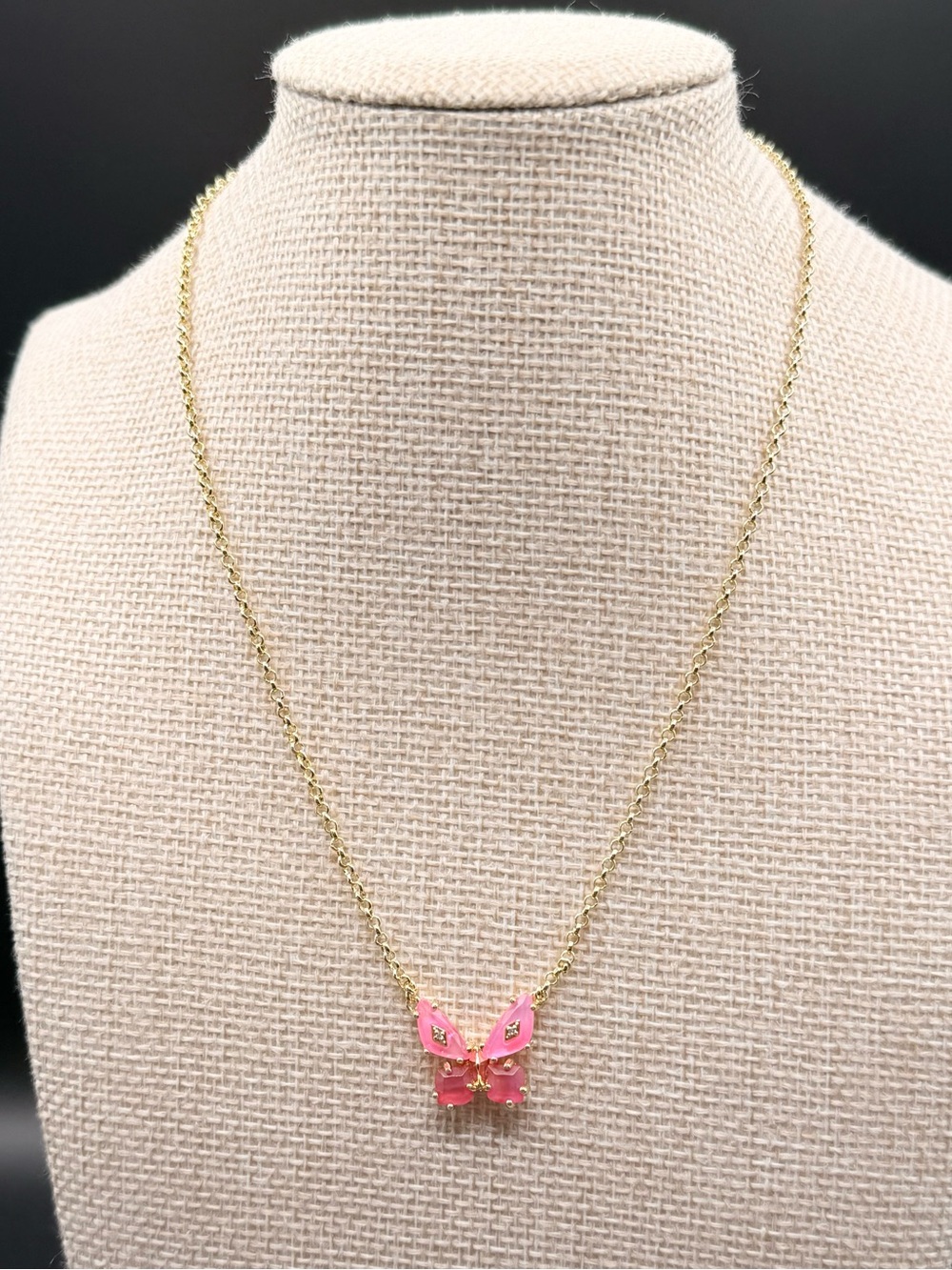Kendra Scott Bianca Pink Butterfly Pendant Necklace, 16" + 3" extender
